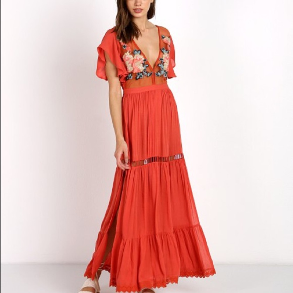 Cleobella amery dress in coral